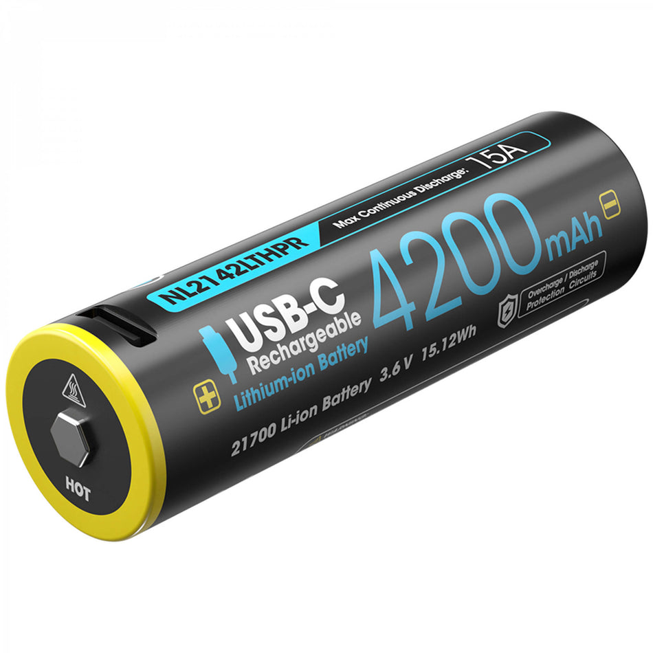 Nitecore  21700 Li-ion Akku 4200mAh Low Temperature mit USB-Port