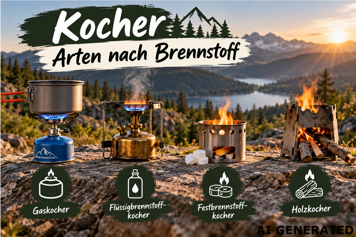 Kocher - Arten nach Brennstoff