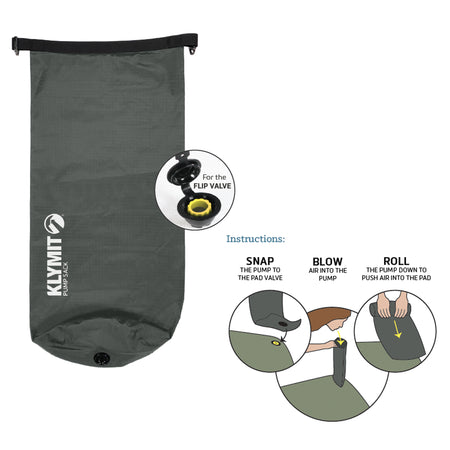 Klymit Isomatten Flip Valve Pack & Pump Sack 18L grey