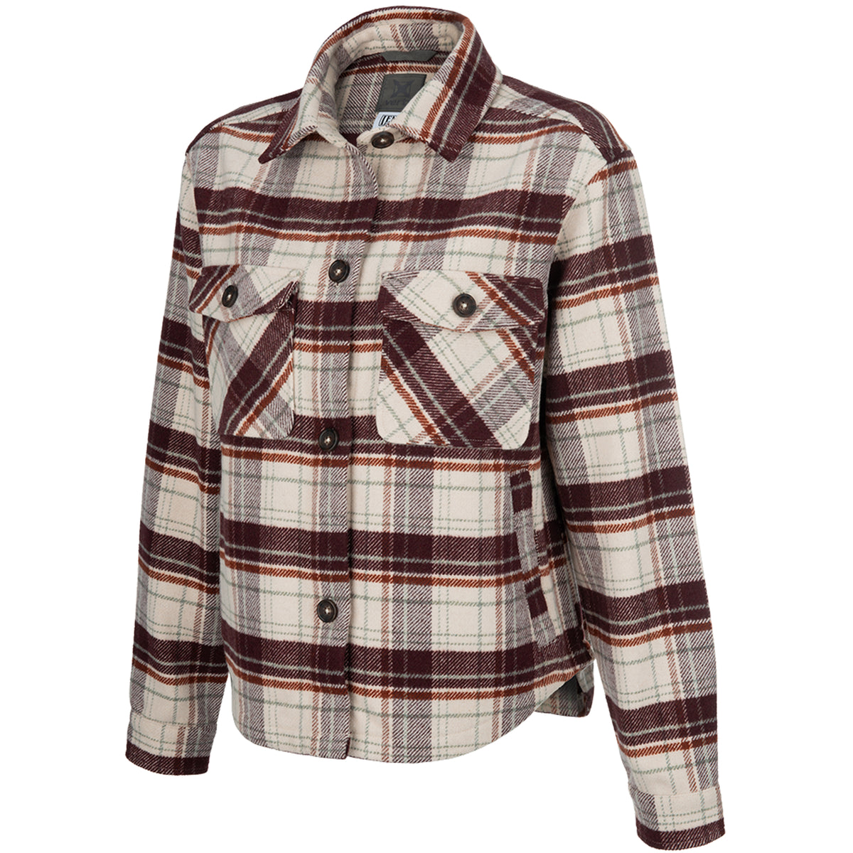 Vertx Lena Women's Shirt Flannel Jacket burnt cherry plaid