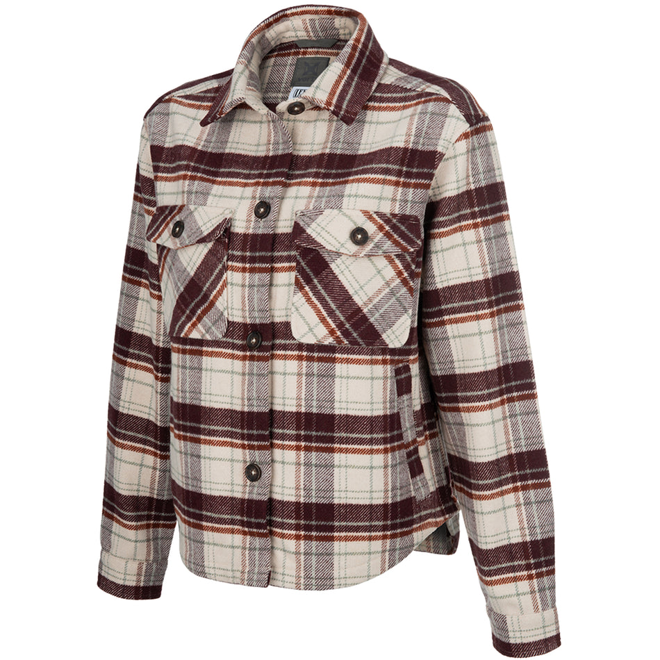 Vertx Lena Women's Shirt Flannel Jacket burnt cherry plaid