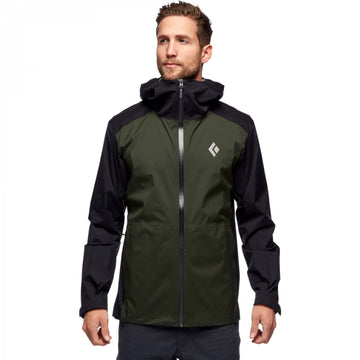 Black Diamond Stormline Stretch Rain Shell Mens cypress-black