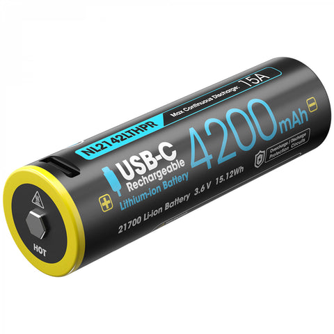 Nitecore  21700 Li-ion Akku 4200mAh Low Temperature mit USB-Port