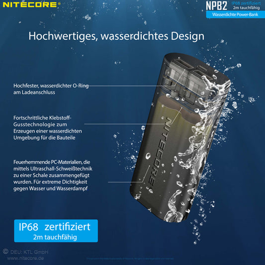 Nitecore Powerbank NPB2 10000mAH wasserdicht