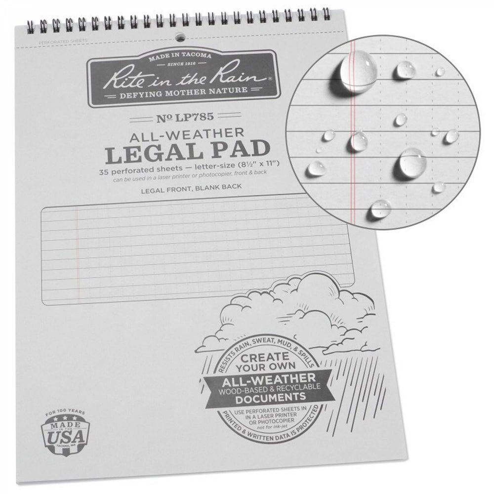 Rite in the Rain Top Spiral Legal Pad Allwetter-Schreibpapier