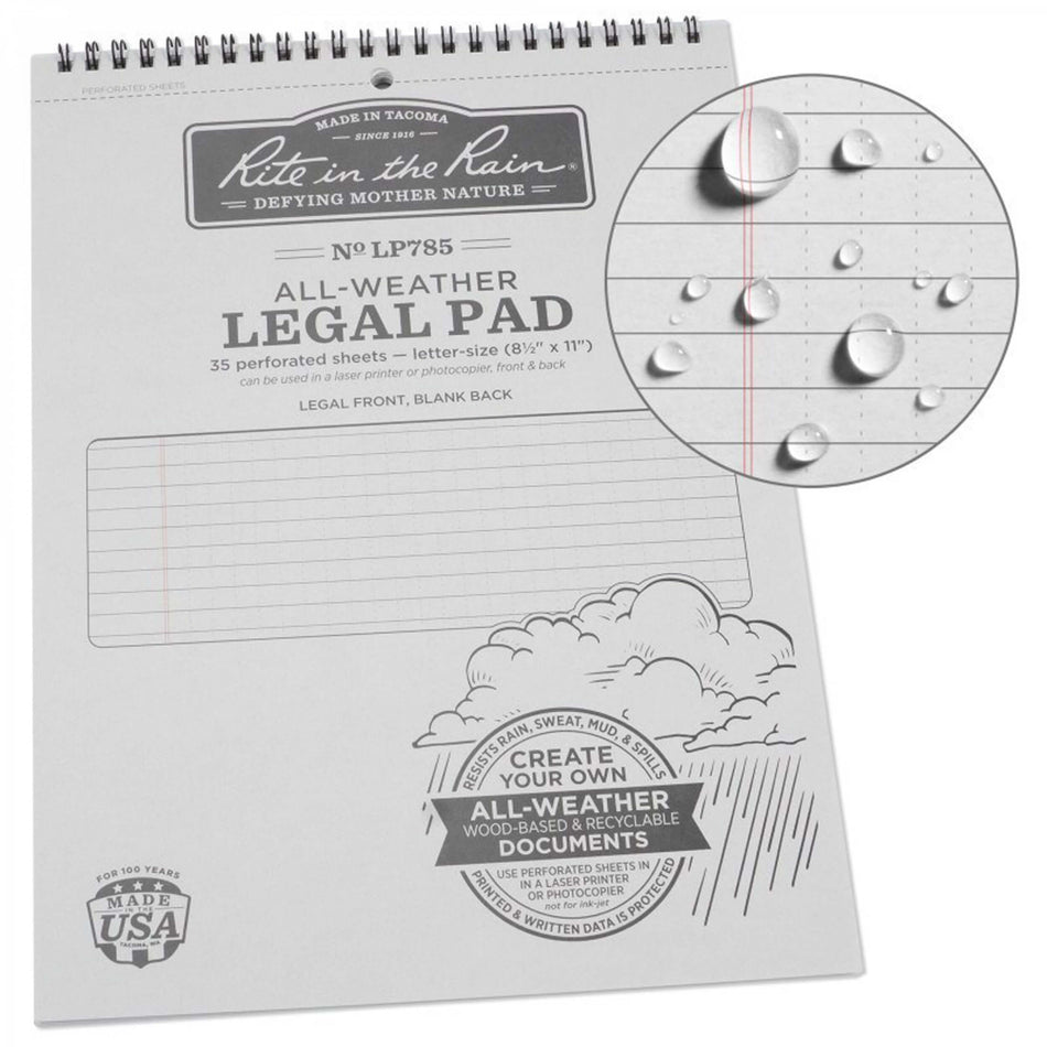 Rite in the Rain Top Spiral Legal Pad Allwetter-Schreibpapier