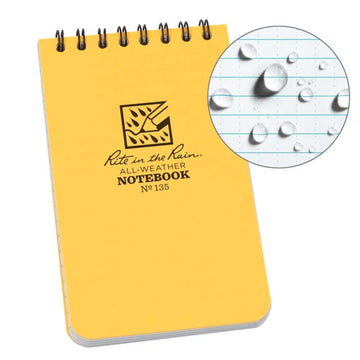 Rite in the Rain 3 x 5 Top Spiral Notebook 135 gelb