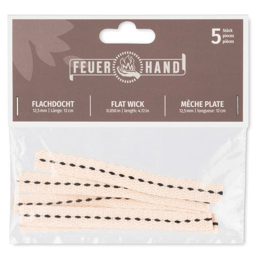 Feuerhand Flachdocht 12,5 mm x 12 cm (5 Stk)