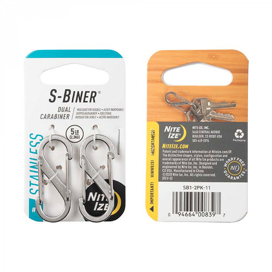 Nite Ize S-Biner Doppelkarabiner Edelstahl stainless