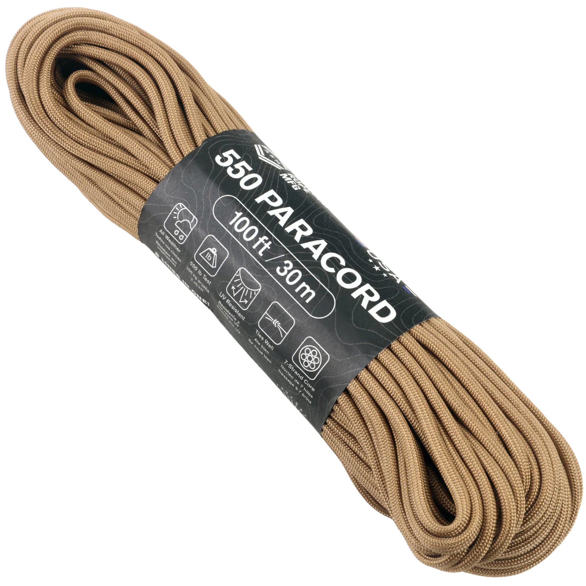 Atwood Rope Paracord 550 Typ III Seil 30m tan