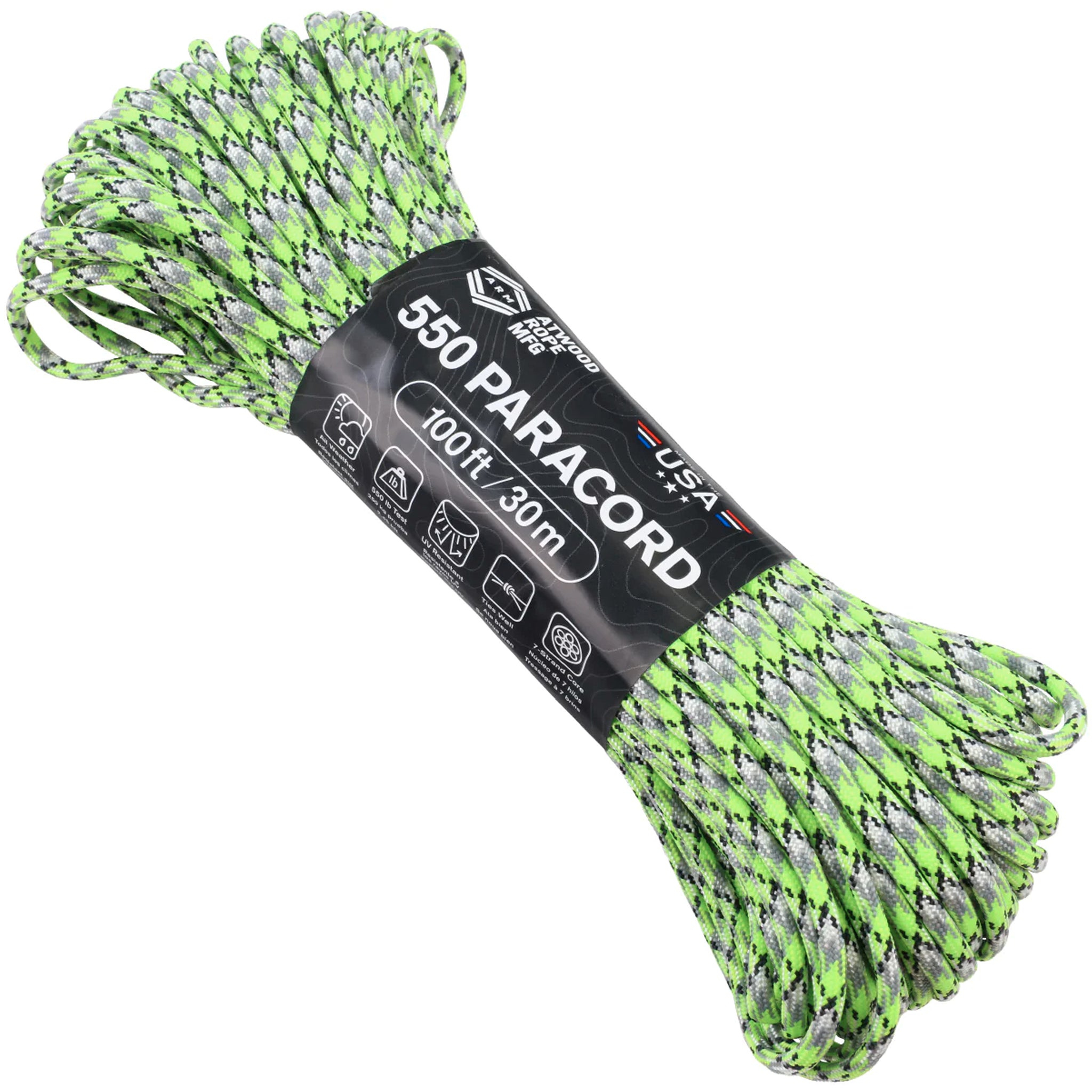 Atwood Rope Paracord 550 Typ III Seil 30m biosludge