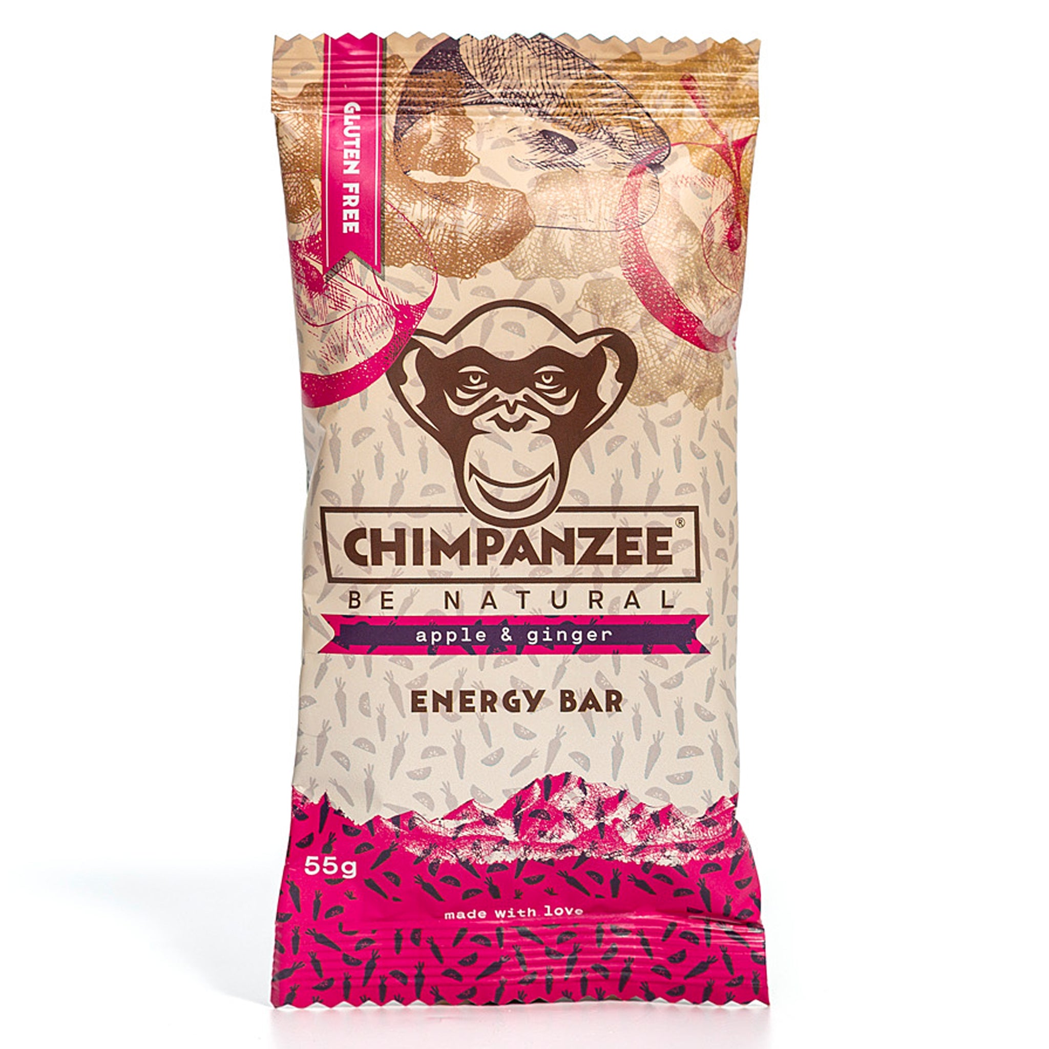 Chimpanzee Energy Bar Apple & Ginger 55 g