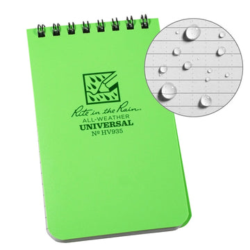 Rite in the Rain 3 x 5 Top Spiral Notebook HV935 hi-vis