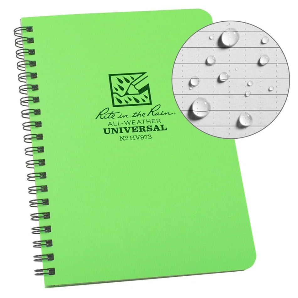 Rite in the Rain 4 5/8 x 7 Side Spiral Notebook HV973 hi-vis