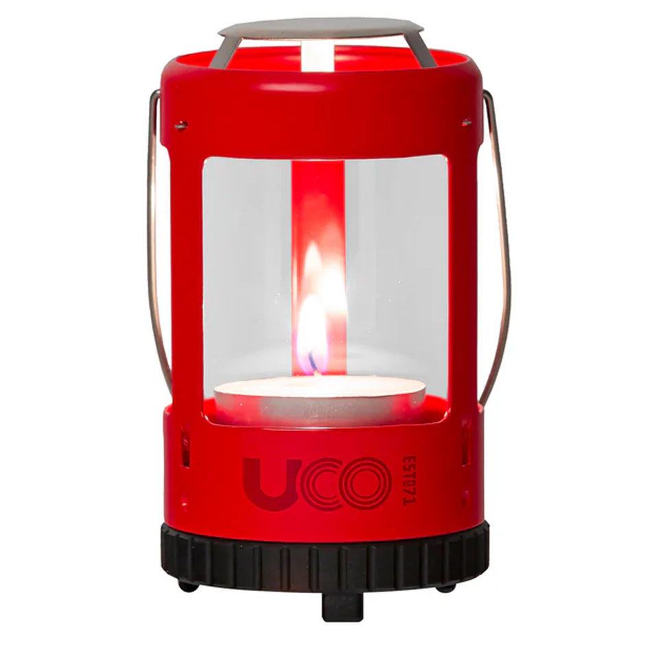 UCO Mini Kerzenlaterne Windlicht Alu Set lava rot