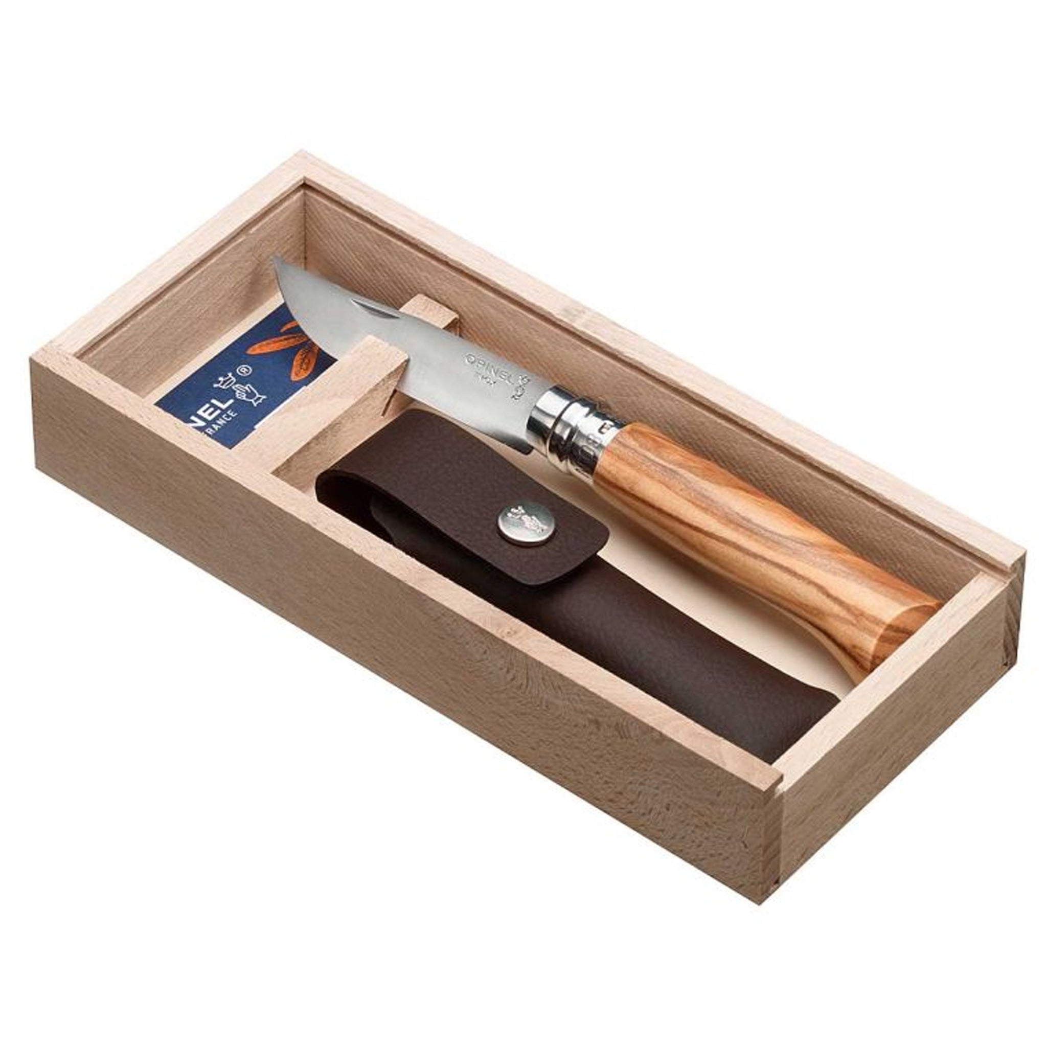 Opinel No.08 Taschenmesser Inox Olive mit Etui