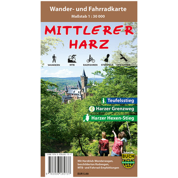 Der mittlere Harz - Wander- und Fahrradkarte 1:30.000