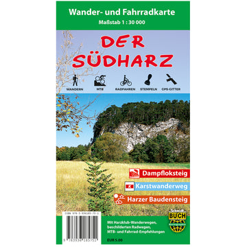 Der Südharz - Wander- und Fahrradkarte 1:30.000