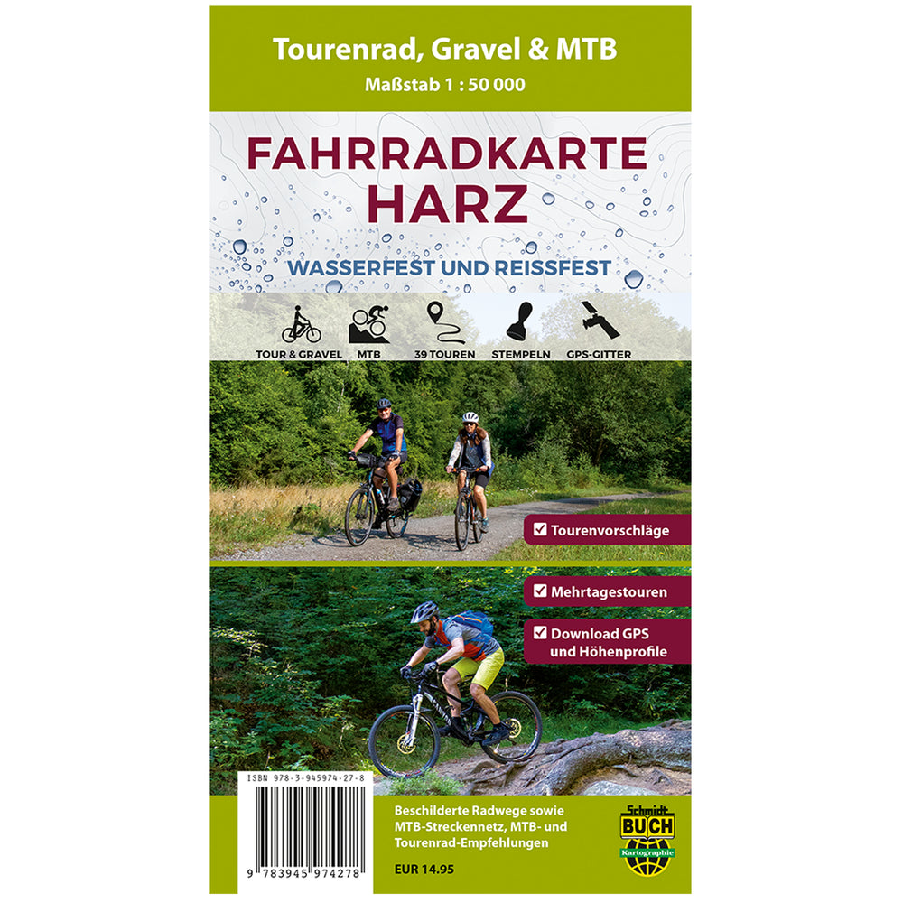 Fahrradkarte Harz - Tourenrad, Gravel & MTB 1:50.000