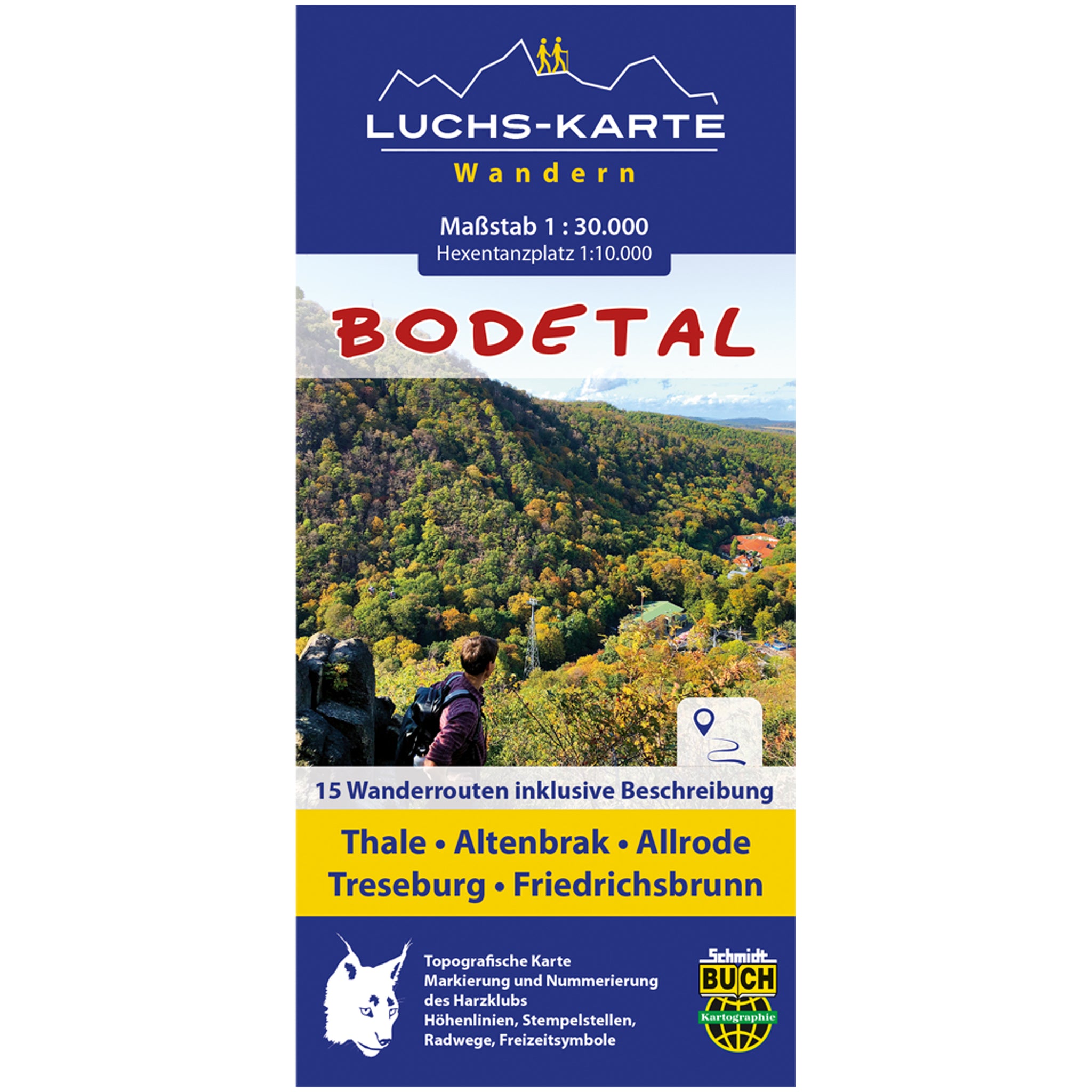 Luchs-Karte Bodetal - Wanderkarte 1:30.000