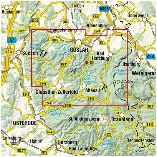 Goslar - Bad Harzburg - Rad- und Wanderkarte 1:33.000