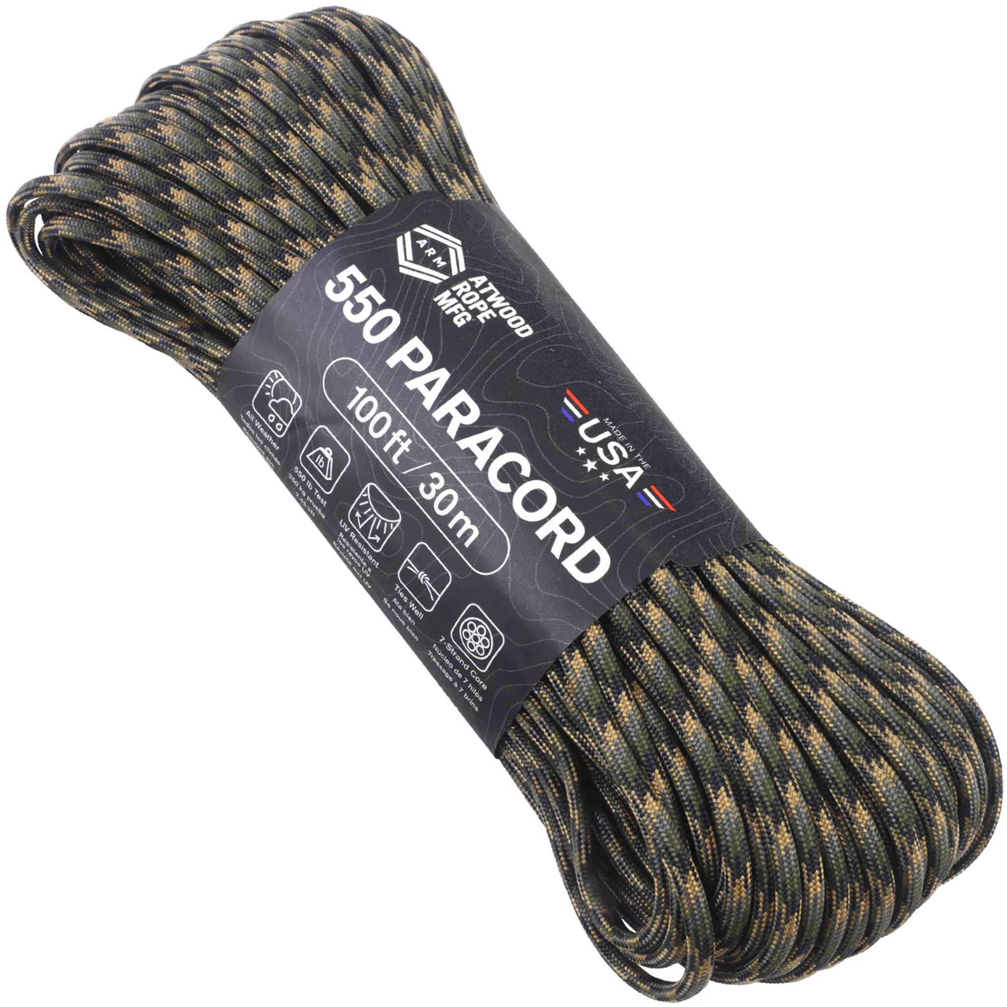 Atwood Rope Paracord 550 Typ III Seil 30m forest camo