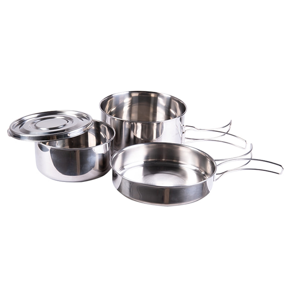 Mil-Tec Camping-Kochset Edelstahl 4-teilig