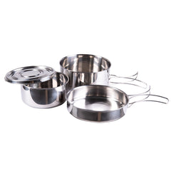 Mil-Tec Camping-Kochset Edelstahl 4-teilig