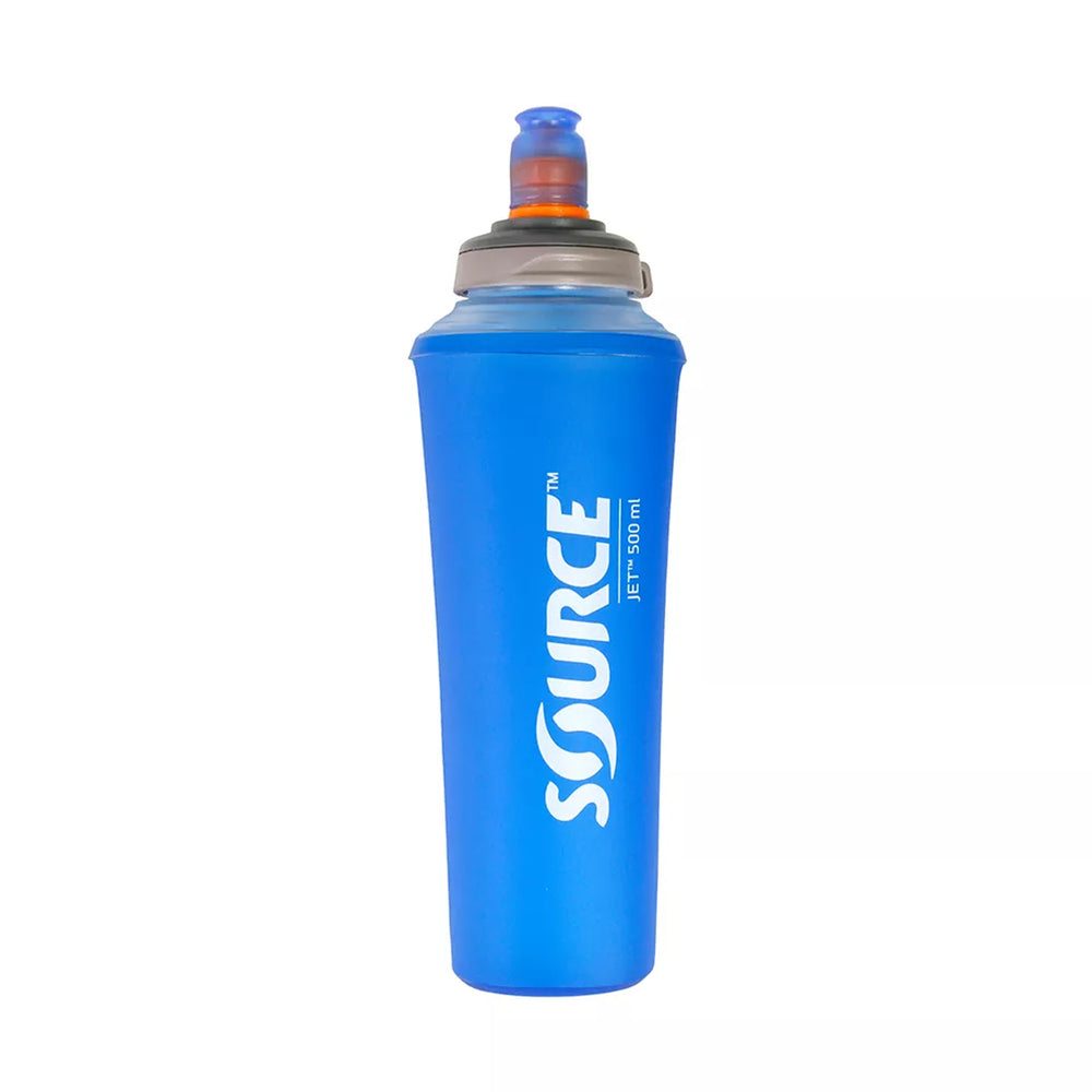 Source Jet Faltbare Trinkflasche mit Beissventil 0,5L blau