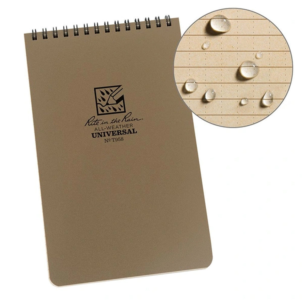 Rite in the Rain Tactical Top Spiral Notebook 8" x 5" tan