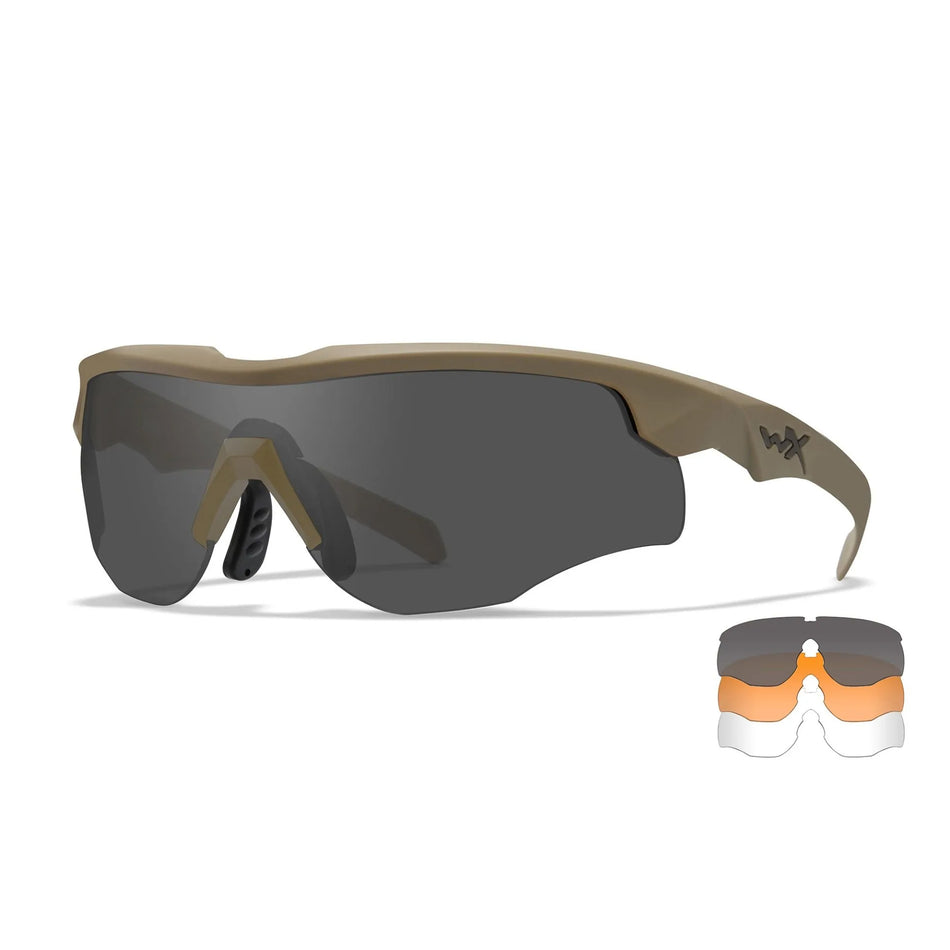 Wiley X WX ROGUE COMM Schutzbrille tan - grey/clear/orange
